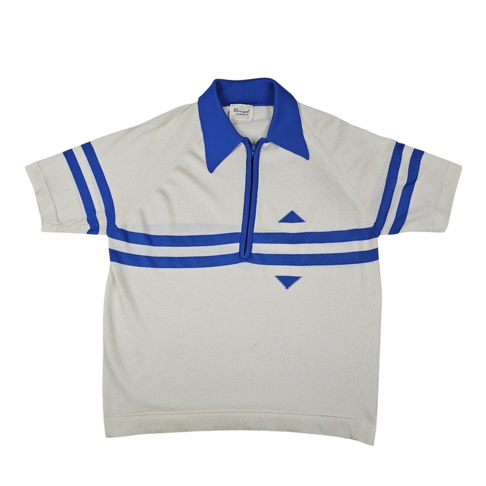Vintage Donegal Colesta Polo Men's XL White/ Blue Dagger Collar 60's *read*